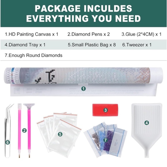 Flower Diamond Painting Kits for Adults, Beach - Picture 4 of 5